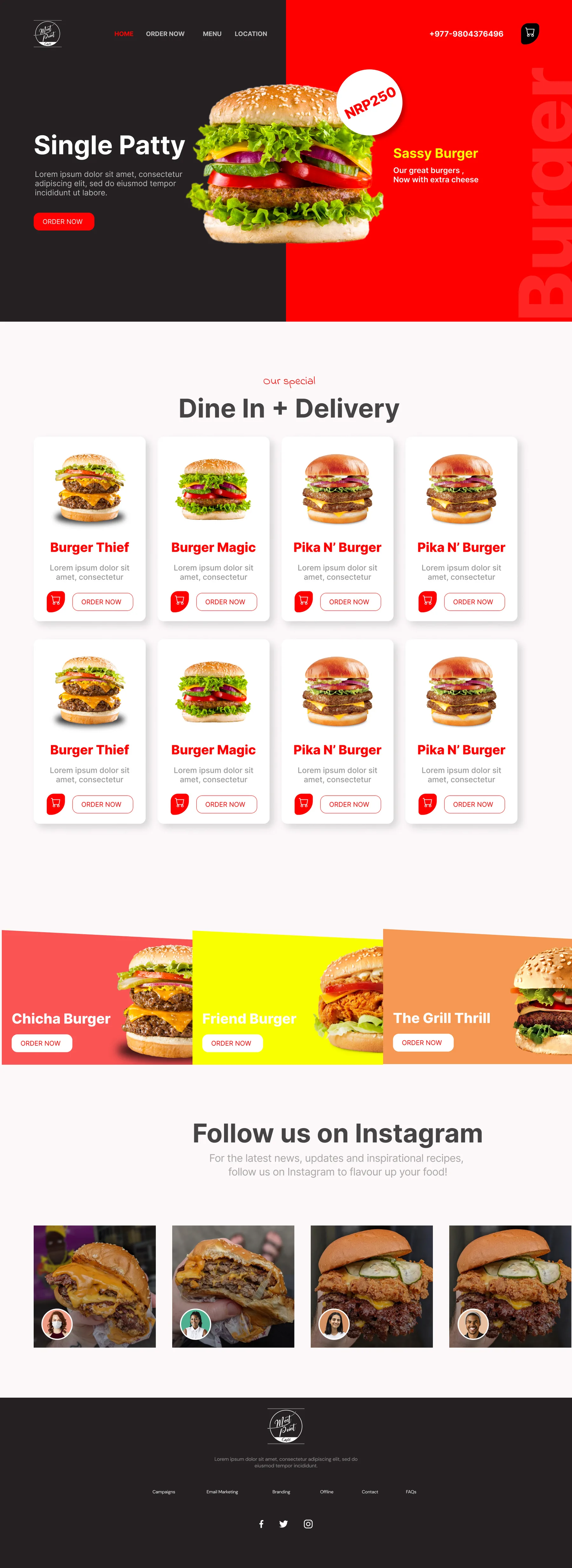 Cafe Website Hero Dribbble UI screen 2