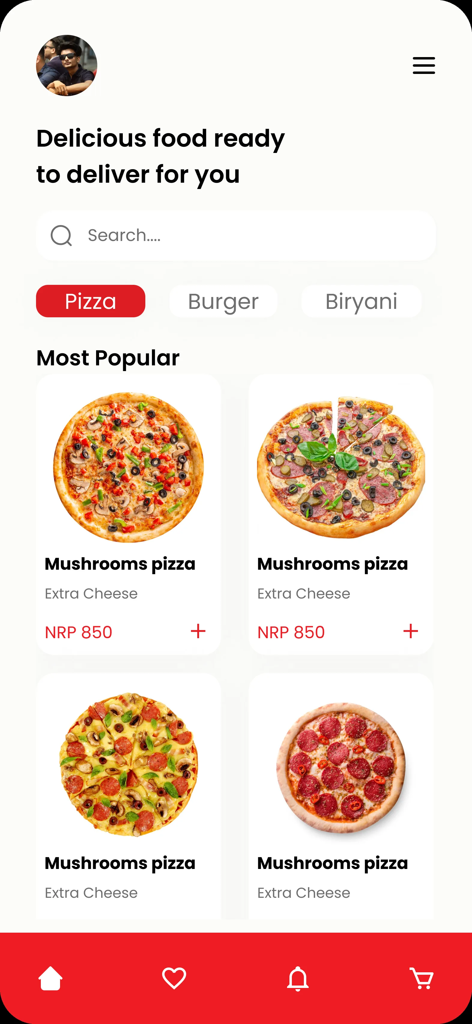 Food Delivery App Dribbble UI screen 3