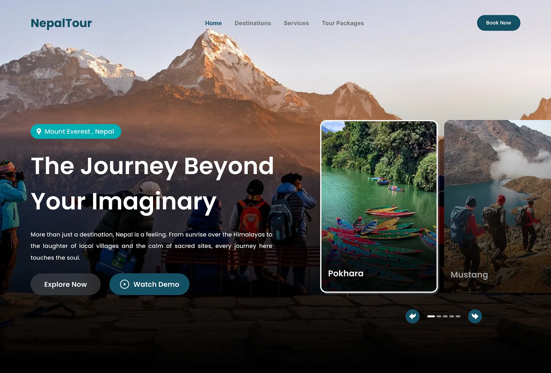 Tourism Website Dribbble UI screen 2
